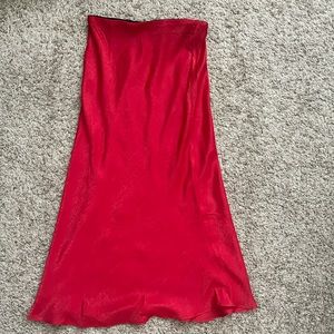 Satin red skirt